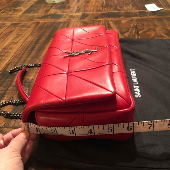YSL Jamie Med. Patchwork DK Red Leather Cross Body - Picture 4 of 4